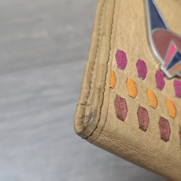 Fossil Wallet Bird Leather Colorful Fun Funky Boho - Picture 9 of 10